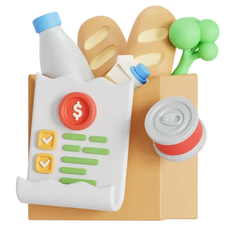 Grocery invoice  3D Icon