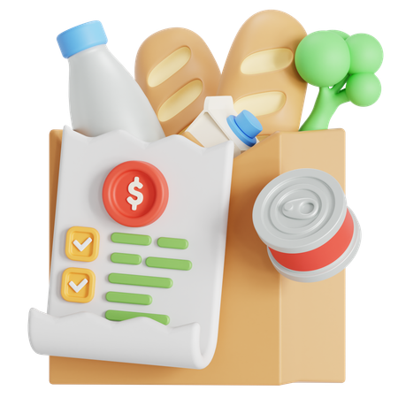 Grocery invoice  3D Icon