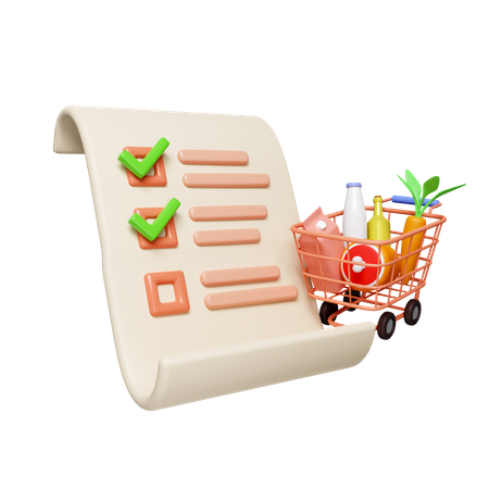 Grocery List  3D Icon