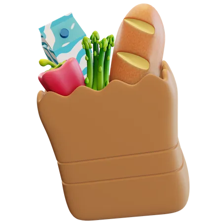 Grocery Package  3D Illustration