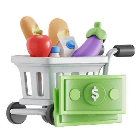 Grocery Payment  3D Icon