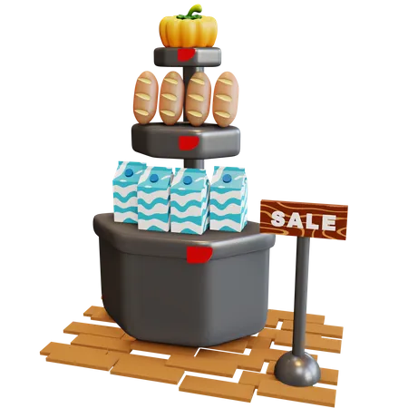 Grocery Sale  3D Illustration