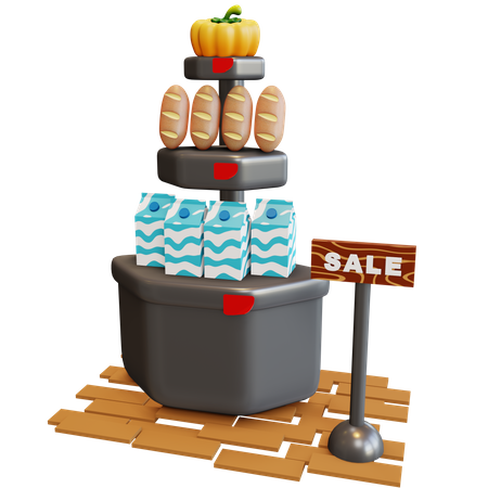 Grocery Sale 3D Illustration