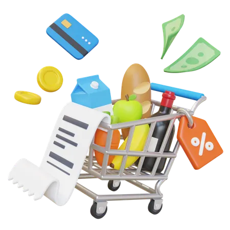 Grocery Shopping  3D Icon
