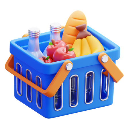 Grocery Shopping Basket  3D Icon