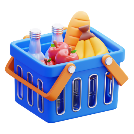 Grocery Shopping Basket  3D Icon