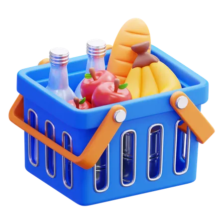 Grocery Shopping Basket  3D Icon