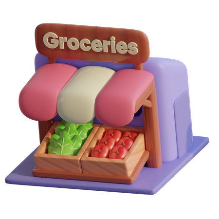 食料品店  3D Icon