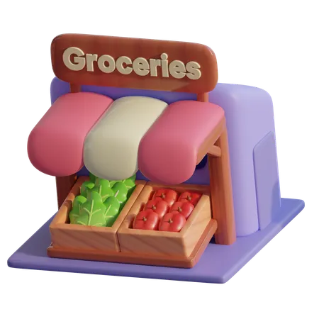 食料品店  3D Icon