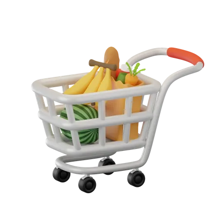 Grocery Trolley  3D Icon