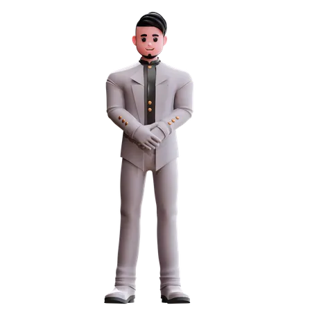 Groom standing  3D Illustration