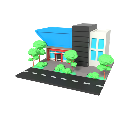 Großer Laden  3D Illustration