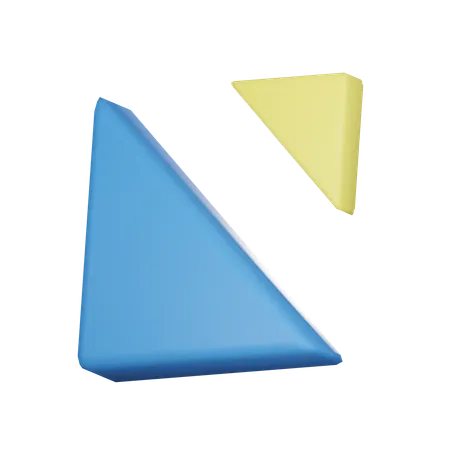 Großes und kleines Dreieck  3D Icon