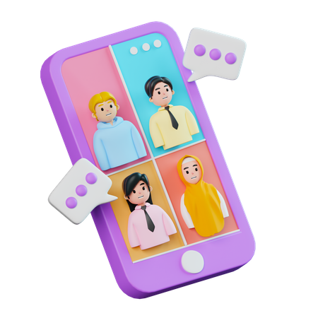 Group Call  3D Illustration