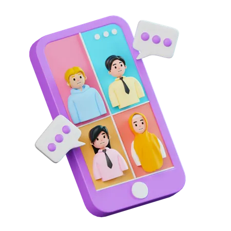 Group Call  3D Illustration