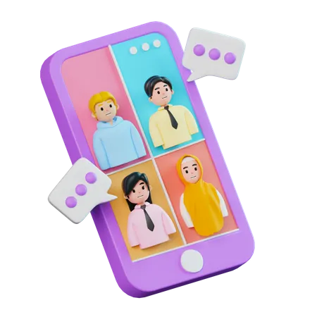Group Call 3D Illustration