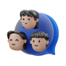 3d chat group logo