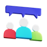 3d group discussion logo