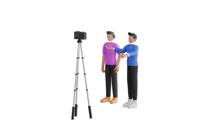 Group Friends Taking Video  3D Icon
