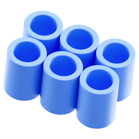 Group of tubes  3D Icon