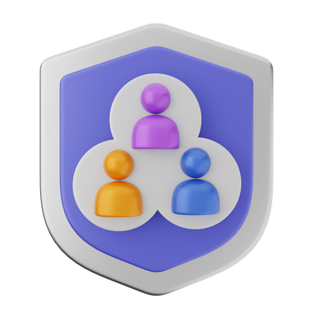 Group Shield Protection  3D Icon