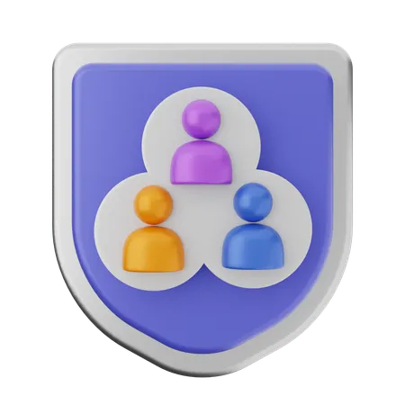 Group Shield Protection  3D Icon