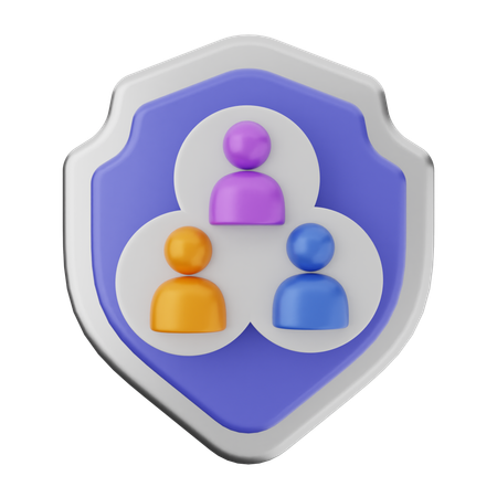 Group Shield Protection  3D Icon