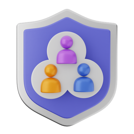 Group Shield Protection  3D Icon