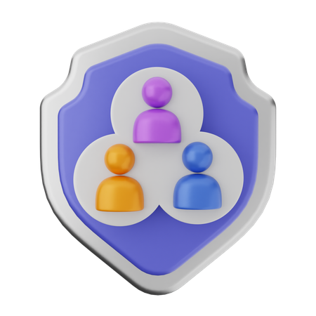 Protection de groupe par bouclier  3D Icon