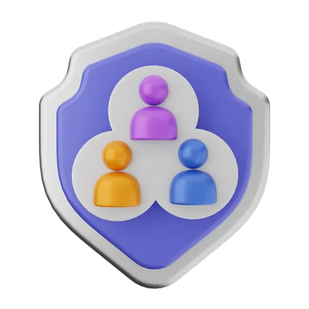 Protection de groupe par bouclier  3D Icon