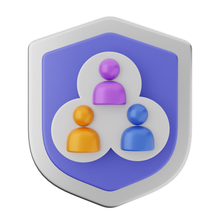 Protection de groupe par bouclier  3D Icon