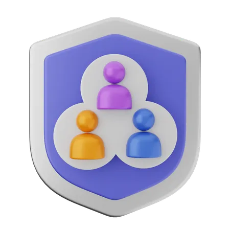 Protection de groupe par bouclier  3D Icon