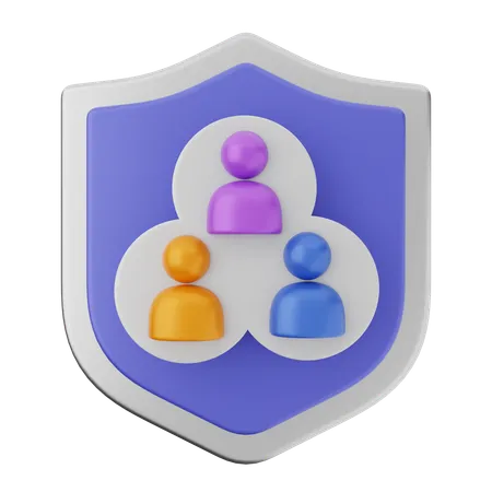 Protection de groupe par bouclier  3D Icon