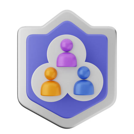 Protection de groupe par bouclier  3D Icon