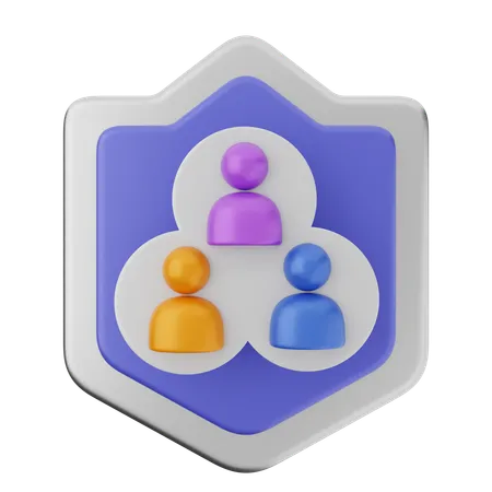 Protection de groupe par bouclier  3D Icon