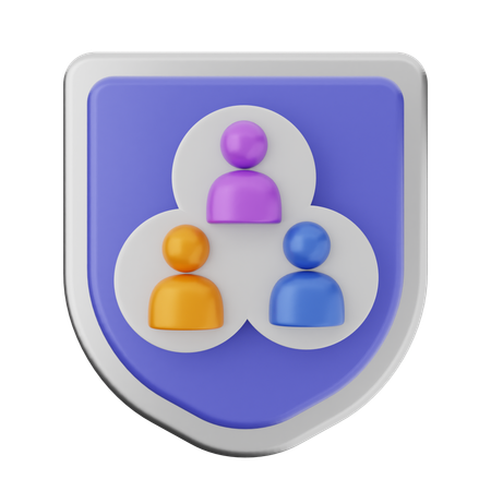 Protection de groupe par bouclier  3D Icon