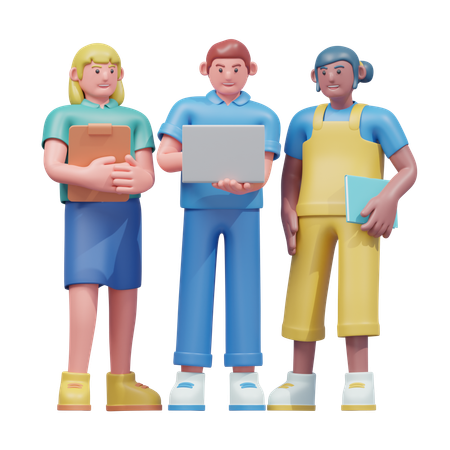 Groupe d'étudiants en collaboration  3D Icon