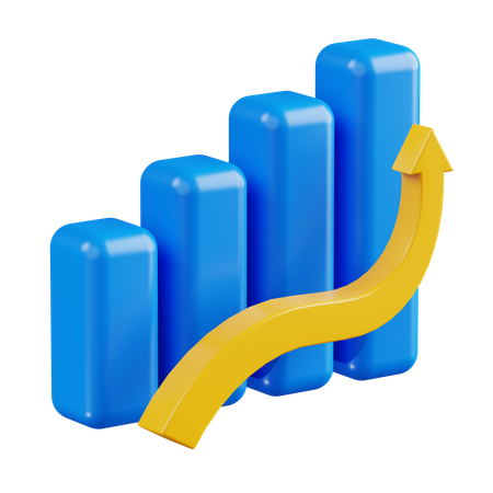 Grow Bar with Arrow  3D Icon