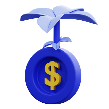 Grow Money Plant  3D Icon