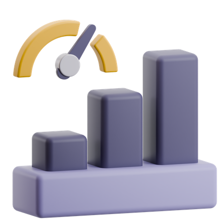 Growing Bar Graph  3D Icon