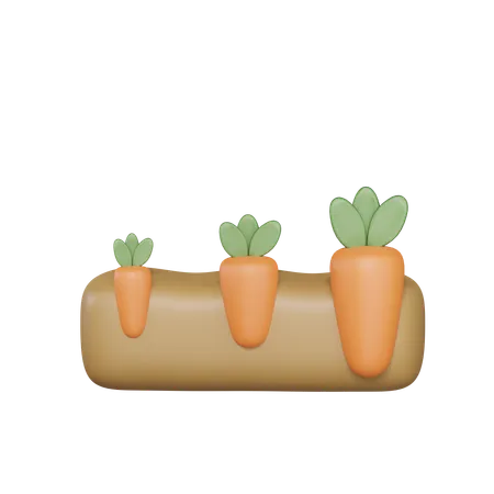 Growing Carrot 3 D Illustration 3D Icon