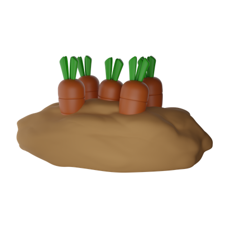 Growing Carrots  3D Icon