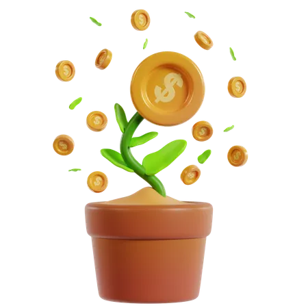 Growing Financial Investment Wealth  3D Icon