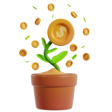 Growing Financial Investment Wealth  3D Icon