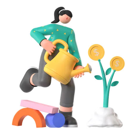 Growing Investment  3D Illustration