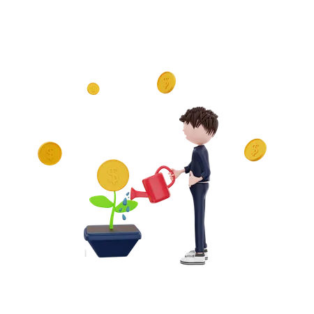 Growing investment 3D Illustration