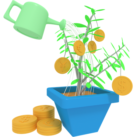 Growing Investment Plant 3D Icon
