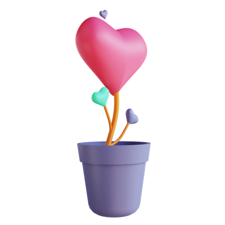 Growing love  3D Illustration