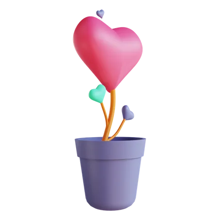 Growing love  3D Illustration