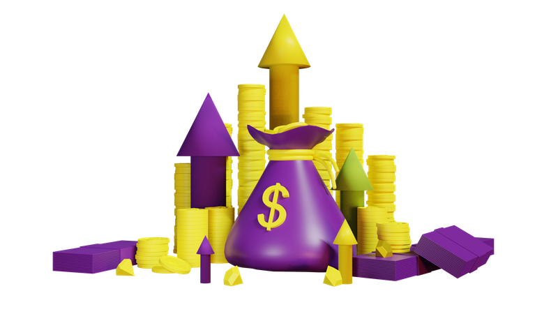 Growing Profit  3D Illustration